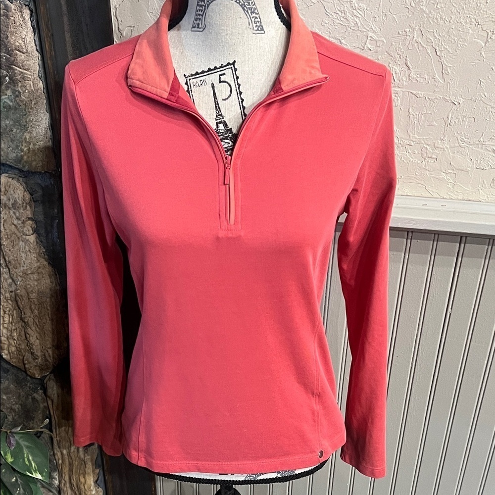 Horny Toad Women's Pink Long Sleeve Quarter-Zip Top